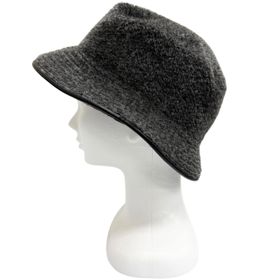 Great HERMES hat MOTSCH HERMES Motsch Hermes Boa Bucket Charcoal gray hair