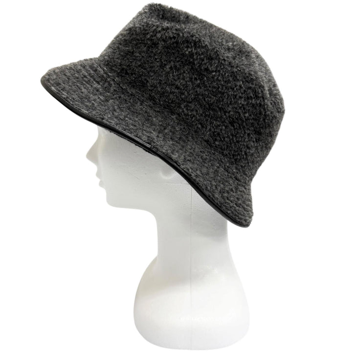 Great HERMES hat MOTSCH HERMES Motsch Hermes Boa Bucket Charcoal gray hair