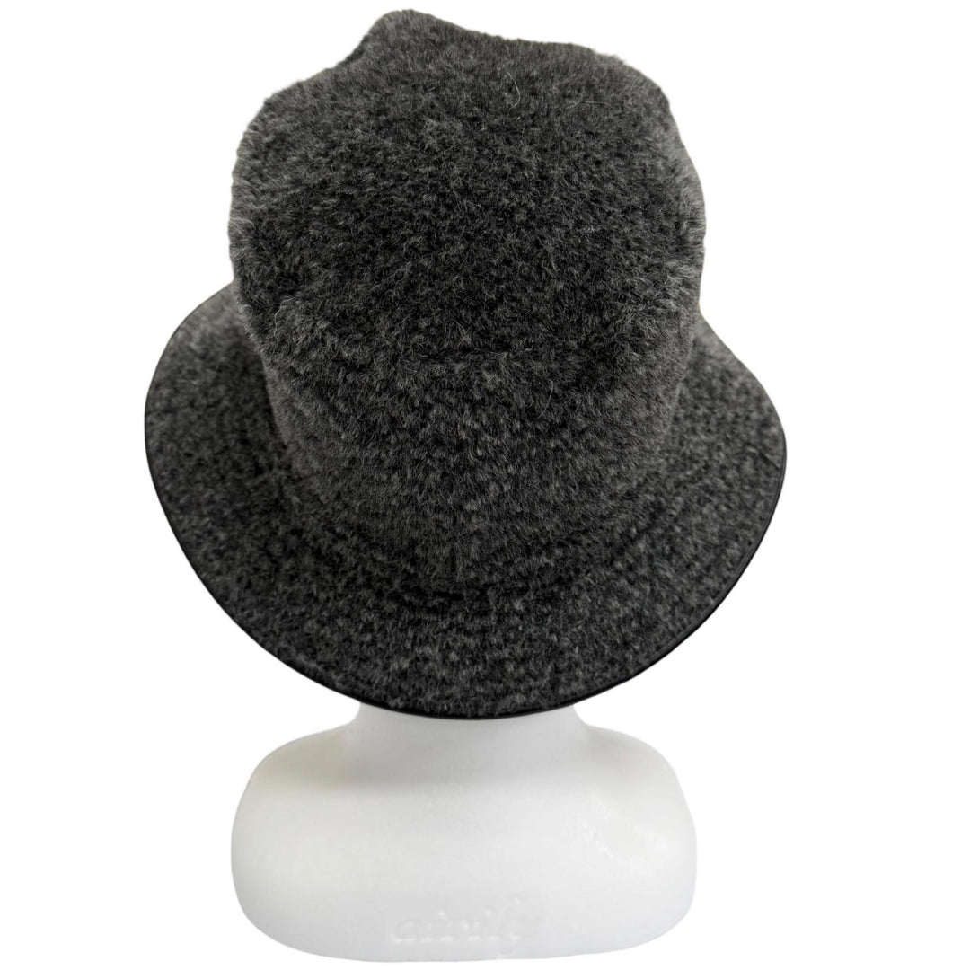 Great HERMES hat MOTSCH HERMES Motsch Hermes Boa Bucket Charcoal gray hair