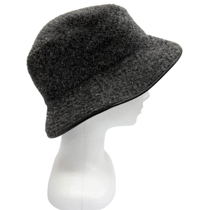 Great HERMES hat MOTSCH HERMES Motsch Hermes Boa Bucket Charcoal gray hair
