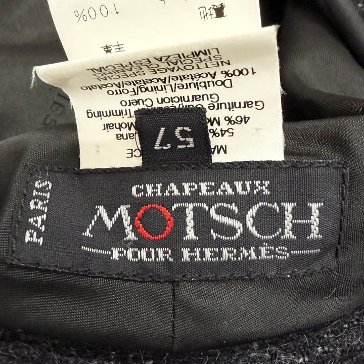 Great HERMES hat MOTSCH HERMES Motsch Hermes Boa Bucket Charcoal gray hair