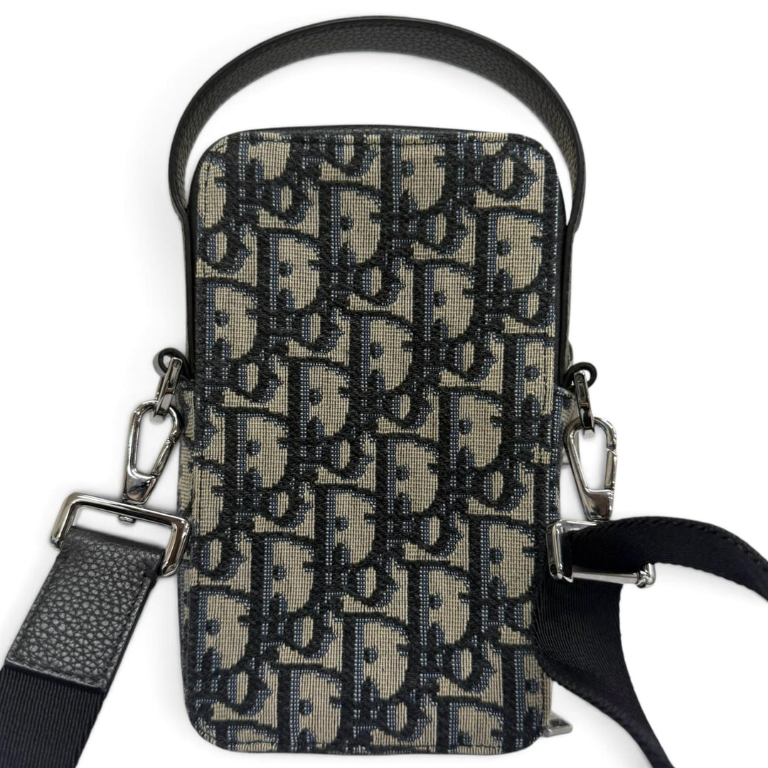 Excellent DIOR Shoulder Bag Oblique Rider Micro Pouch Beige canvas