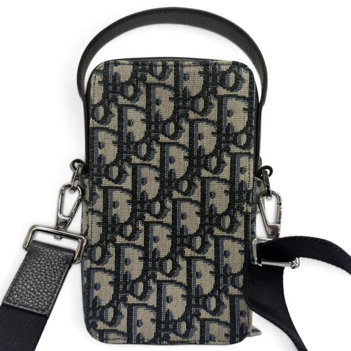 Excellent DIOR Shoulder Bag Oblique Rider Micro Pouch Beige canvas