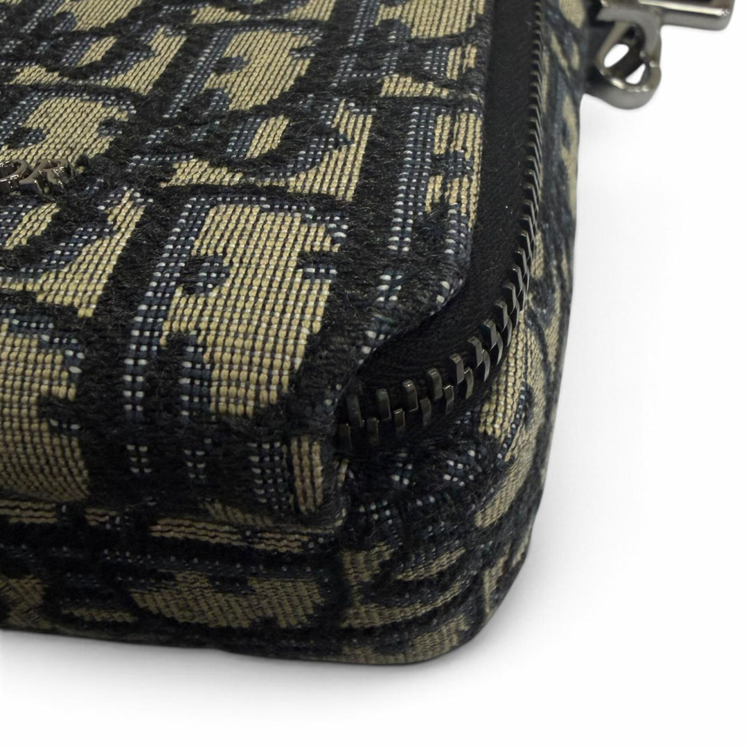 Excellent DIOR Shoulder Bag Oblique Rider Micro Pouch Beige canvas