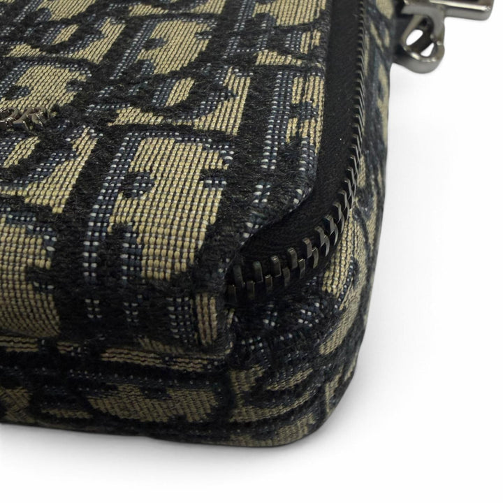 Excellent DIOR Shoulder Bag Oblique Rider Micro Pouch Beige canvas