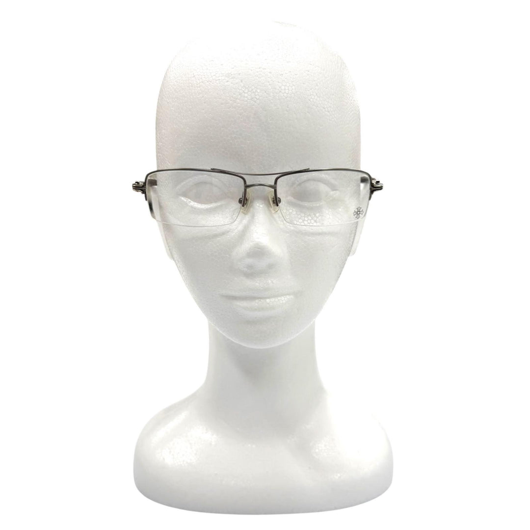 Great CHROME HEARTS Glasses TOPPS Silver Wood mens AS-WEB