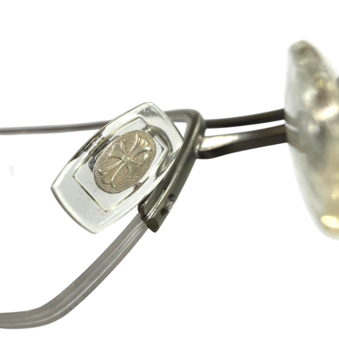 Great CHROME HEARTS Glasses TOPPS Silver Wood mens AS-WEB