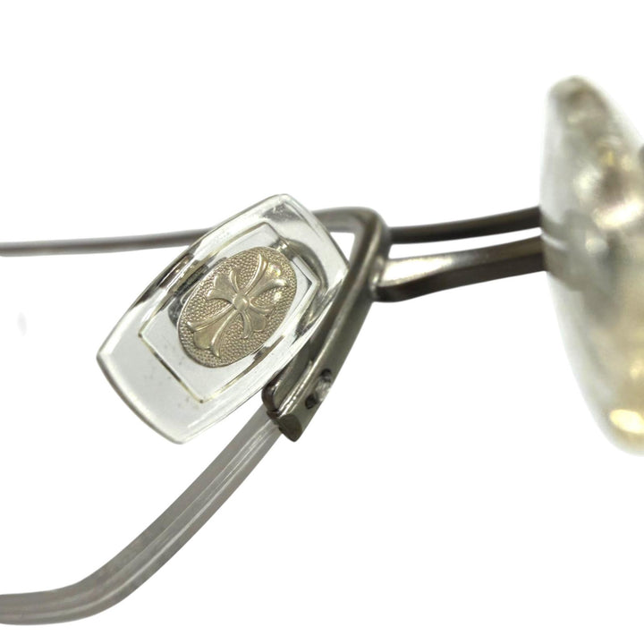 Great CHROME HEARTS Glasses TOPPS Silver Wood mens AS-WEB