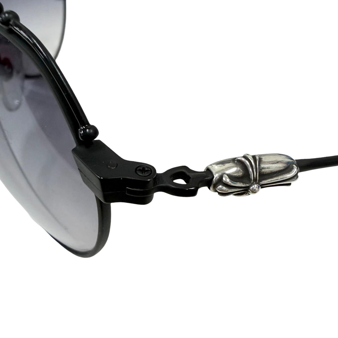 Great CHROME HEARTS sunglasses KUF FANNAW II Cross Two-Bridge Teardrop