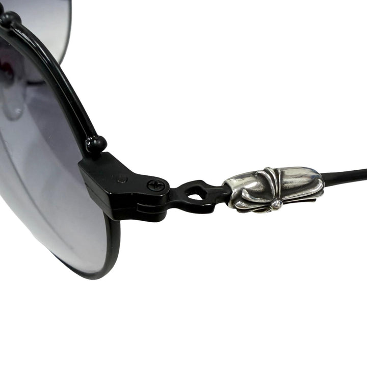 Great CHROME HEARTS sunglasses KUF FANNAW II Cross Two-Bridge Teardrop