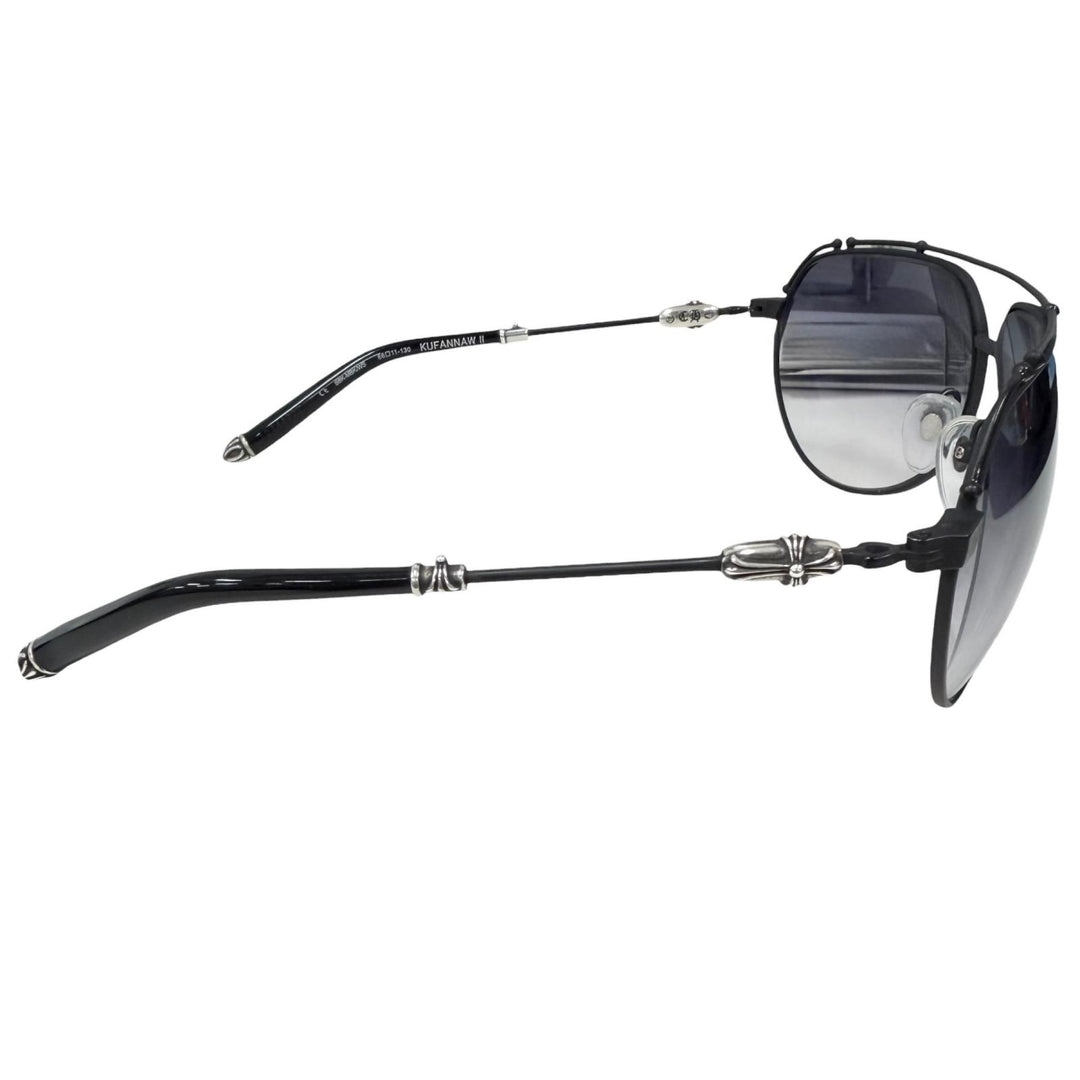 Great CHROME HEARTS sunglasses KUF FANNAW II Cross Two-Bridge Teardrop