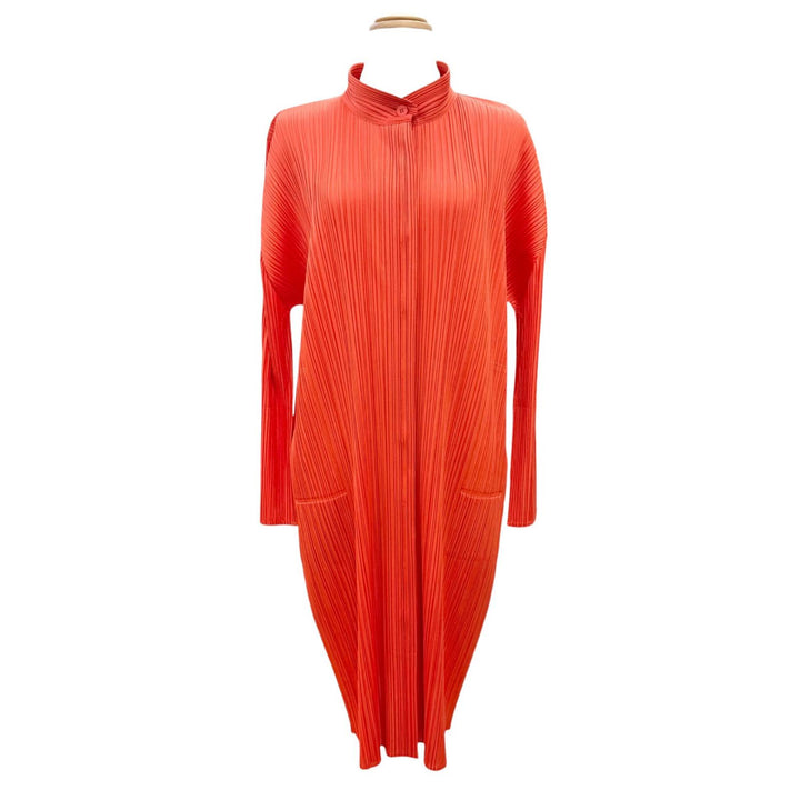 Excellent PLEATS PLEASE one piece Stand collar, long sleeves Orange 3 PP03-JH145