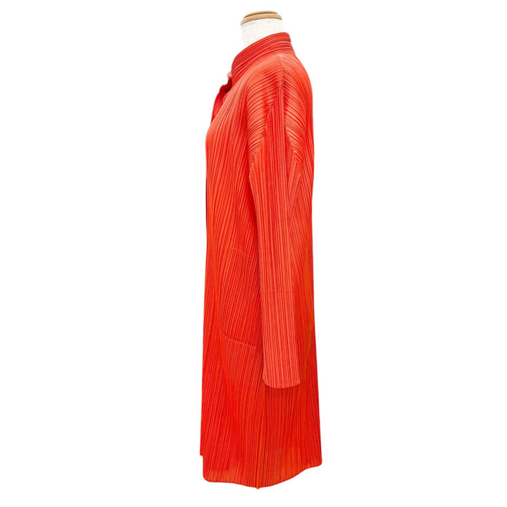 Excellent PLEATS PLEASE one piece Stand collar, long sleeves Orange 3 PP03-JH145