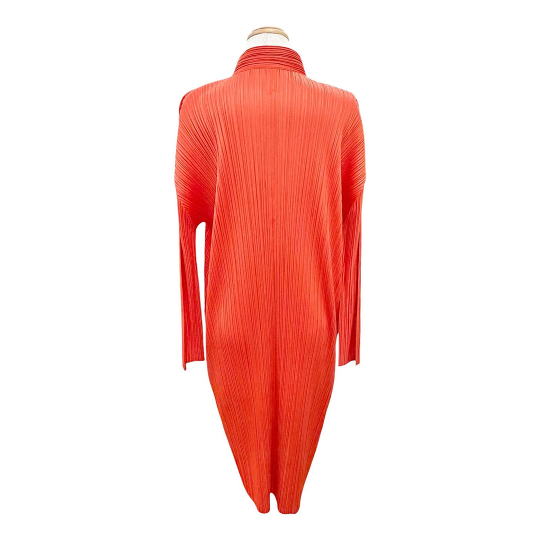 Excellent PLEATS PLEASE one piece Stand collar, long sleeves Orange 3 PP03-JH145