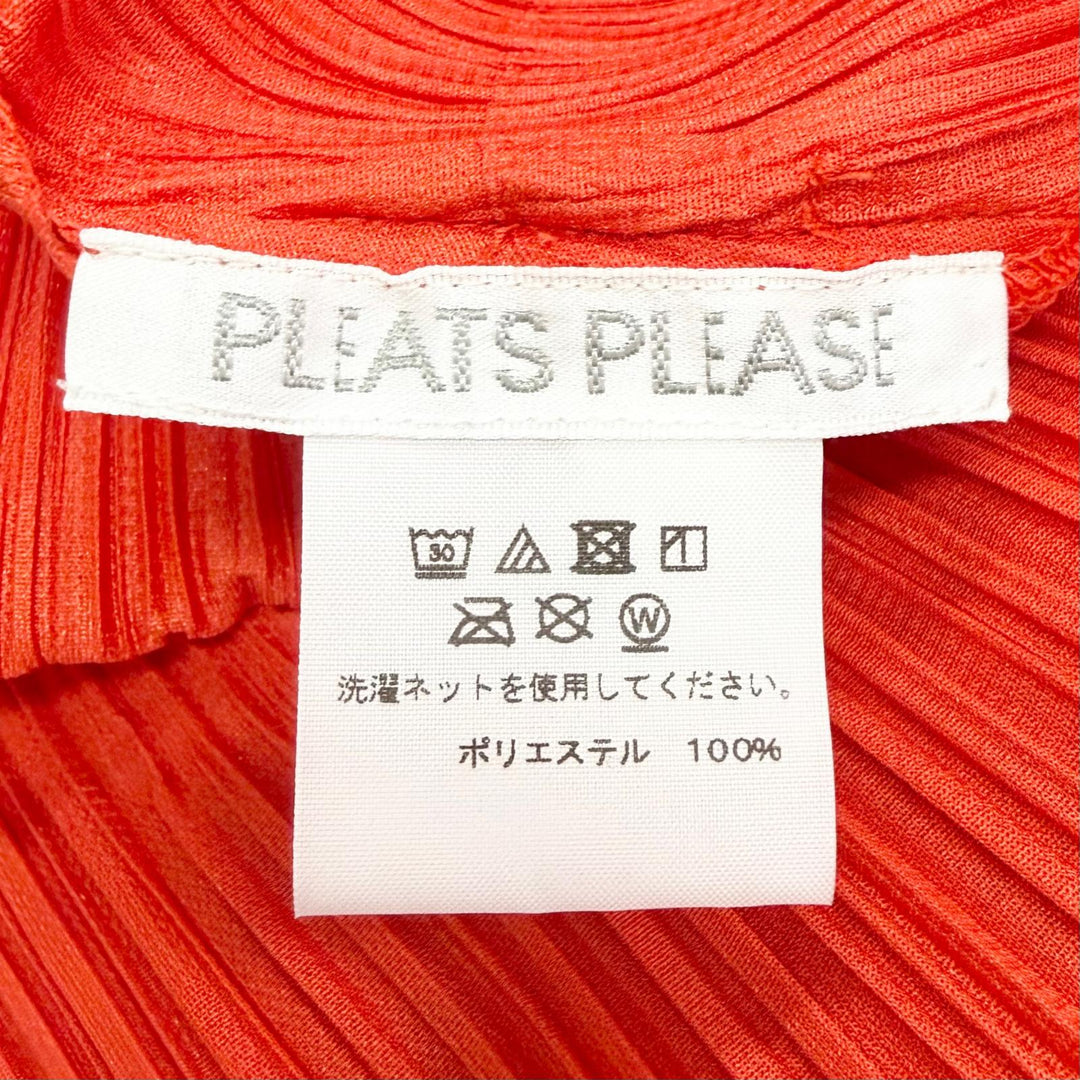 Excellent PLEATS PLEASE one piece Stand collar, long sleeves Orange 3 PP03-JH145
