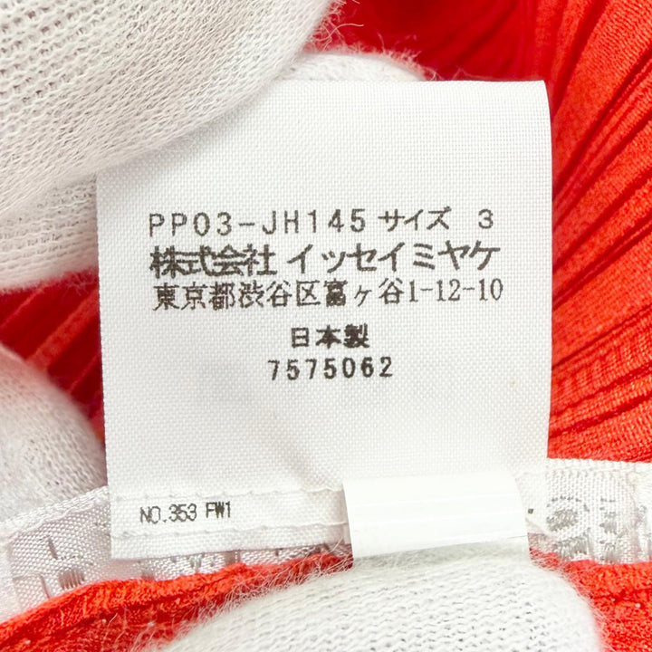 Excellent PLEATS PLEASE one piece Stand collar, long sleeves Orange 3 PP03-JH145