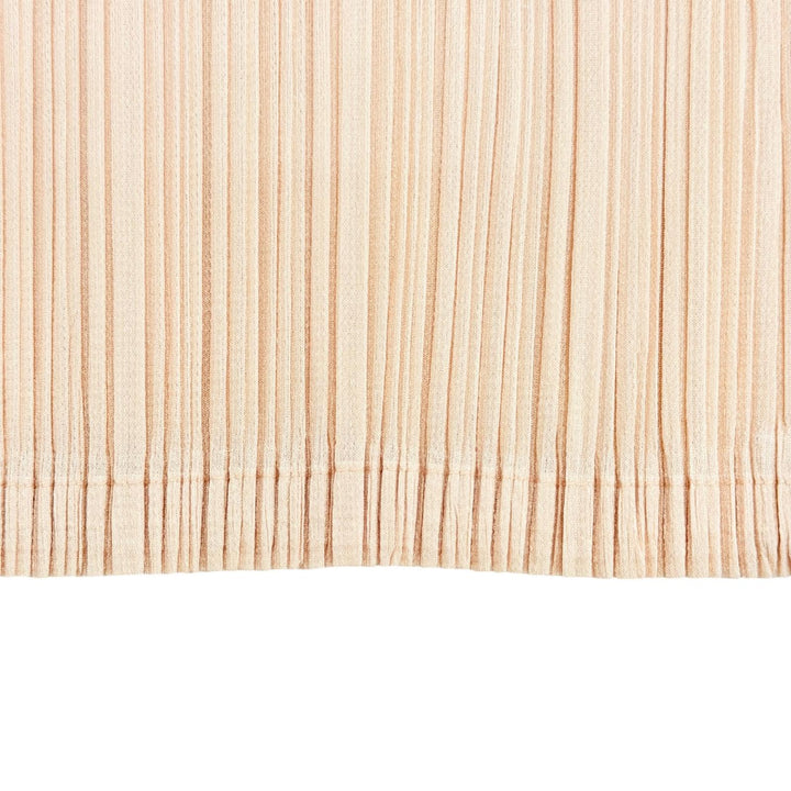 Excellent PLEATS PLEASE one piece Slashed neck cap sleeves beige 3 PP63-JH123