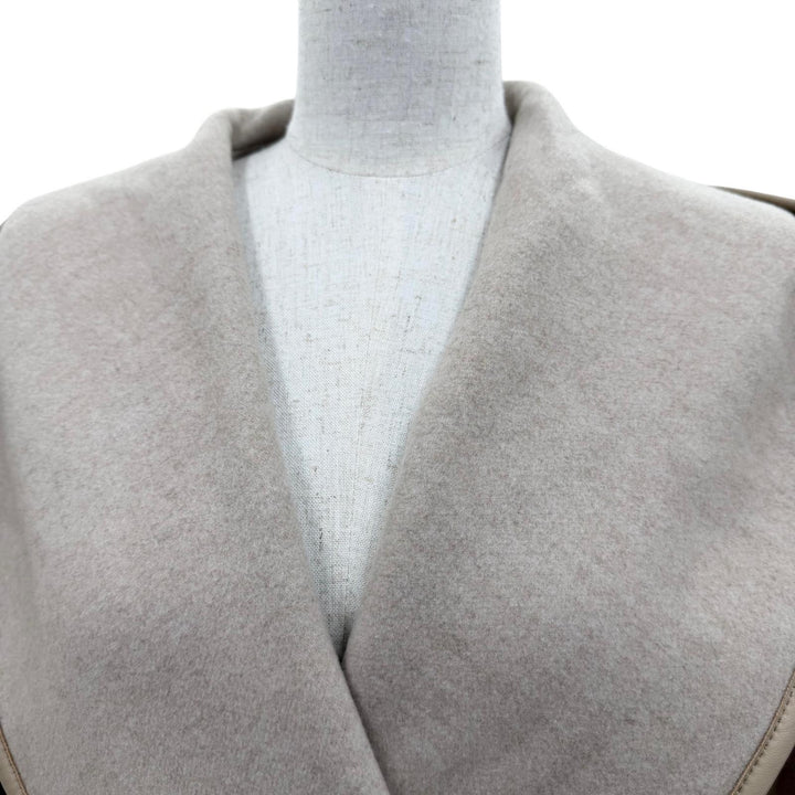Excellent LOUIS VUITTON coat 2-Way Hooded Wrap Coat beige cashmere Women 36