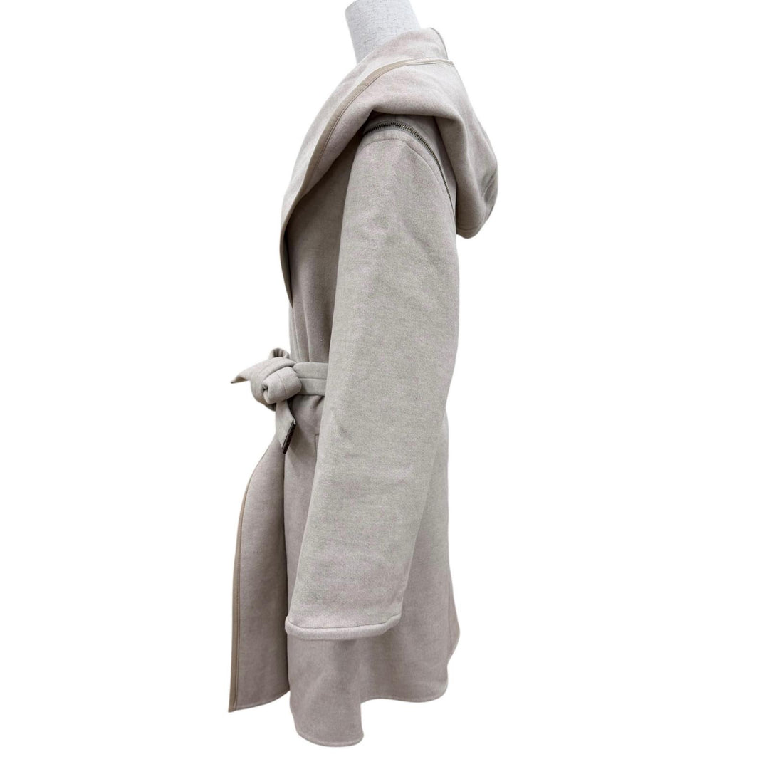 Excellent LOUIS VUITTON coat 2-Way Hooded Wrap Coat beige cashmere Women 36
