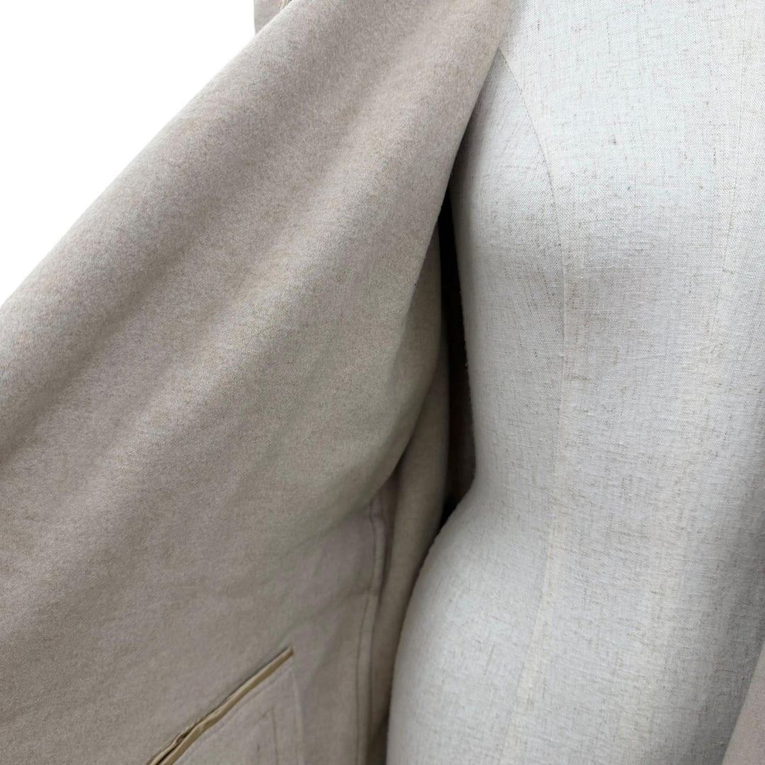 Excellent LOUIS VUITTON coat 2-Way Hooded Wrap Coat beige cashmere Women 36