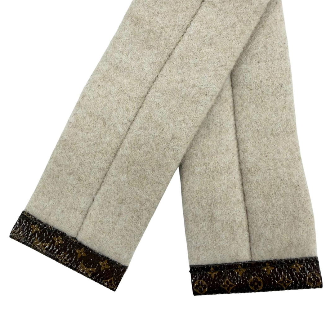 Excellent LOUIS VUITTON coat 2-Way Hooded Wrap Coat beige cashmere Women 36