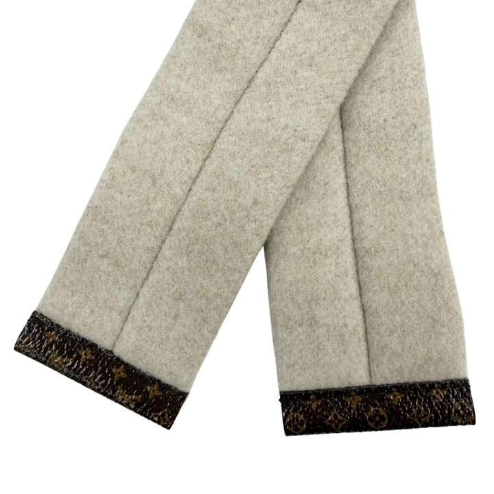 Excellent LOUIS VUITTON coat 2-Way Hooded Wrap Coat beige cashmere Women 36