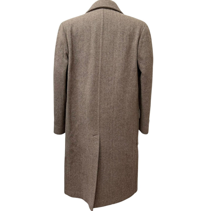 Excellent GUCCI Chester coat Herringbone Pattern Double-Breasted Brown