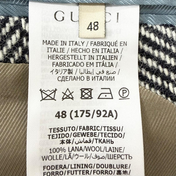 Excellent GUCCI Chester coat Herringbone double-breasted black