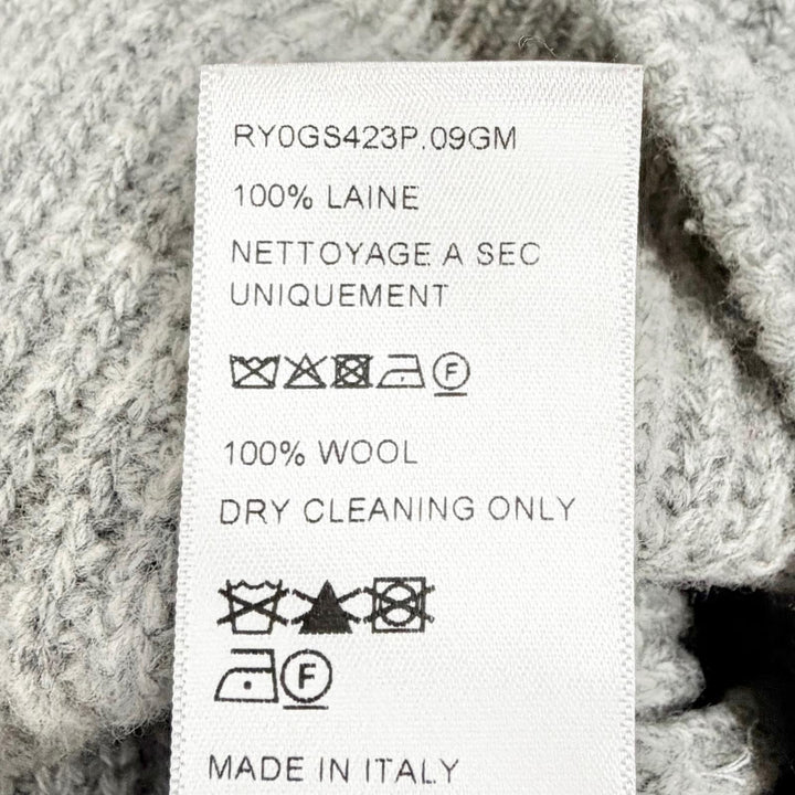 Excellent CELINE knit Triomphe Long Sleeve Ribbed gray wool M RY0GS423P.09GM