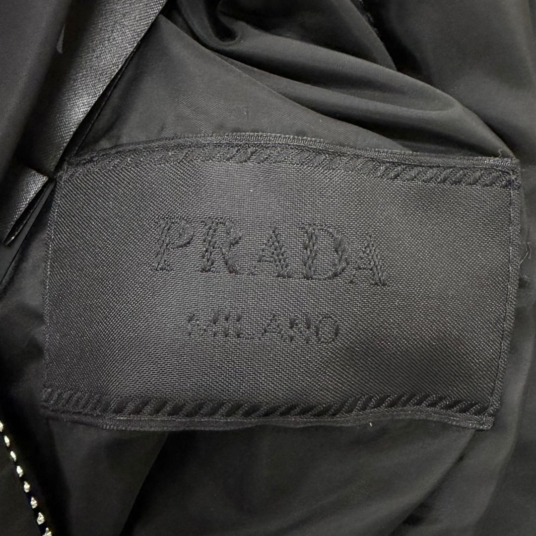 Excellent PRADA Blouson Re-Nylon Triangle Logo Reversible Hooded Jacket black