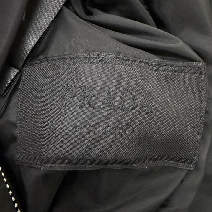 Excellent PRADA Blouson Re-Nylon Triangle Logo Reversible Hooded Jacket black