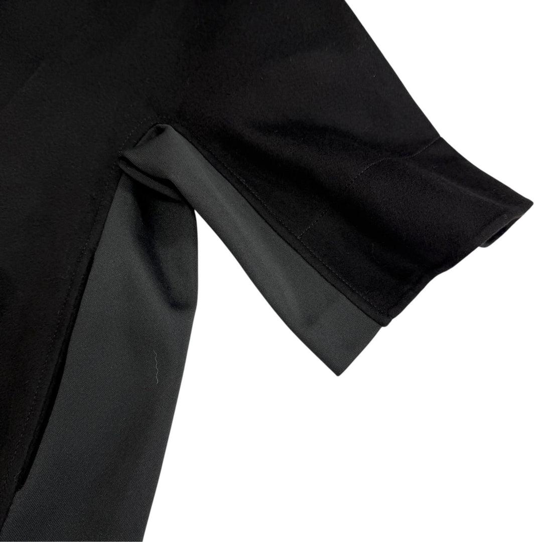 Excellent LOUIS VUITTON Silver design buttons, collarless coat black cashmere