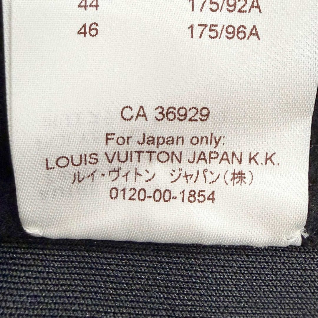 Excellent LOUIS VUITTON Silver design buttons, collarless coat black cashmere
