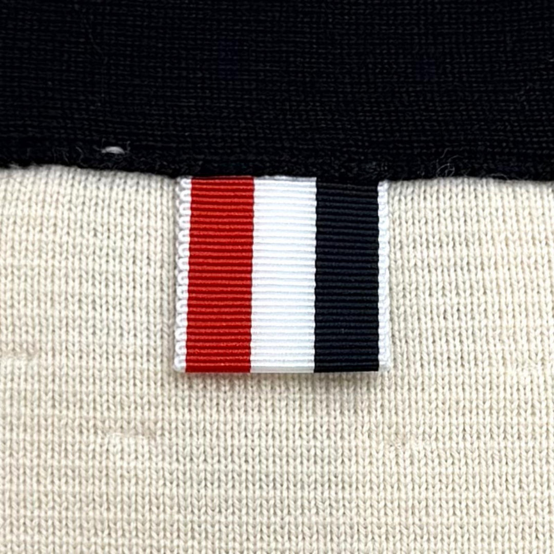 Excellent THOM BROWNE Funmix Crepe 4-BAR Cardigan V neck Multi wool 42 FKC207F