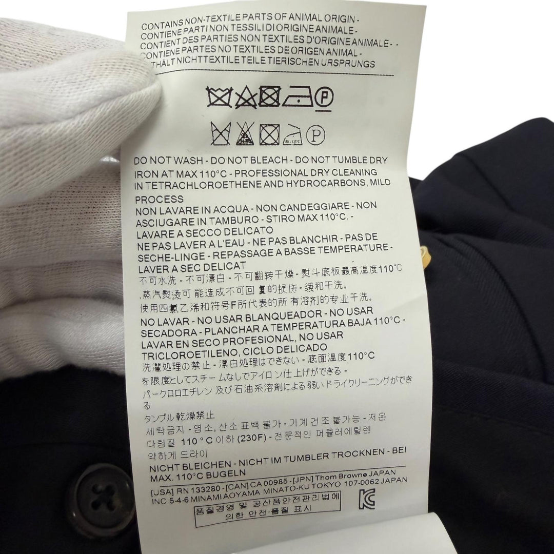Pristine THOM BROWNE slacks Tricolor Trousers Navy wool mens 42 76PXB2