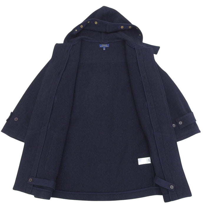 Great POLO RALPH LAUREN Duffel coat Toggle button, with hood Navy wool mens L