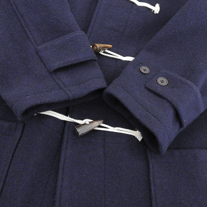 Great POLO RALPH LAUREN Duffel coat Toggle button, with hood Navy wool mens L
