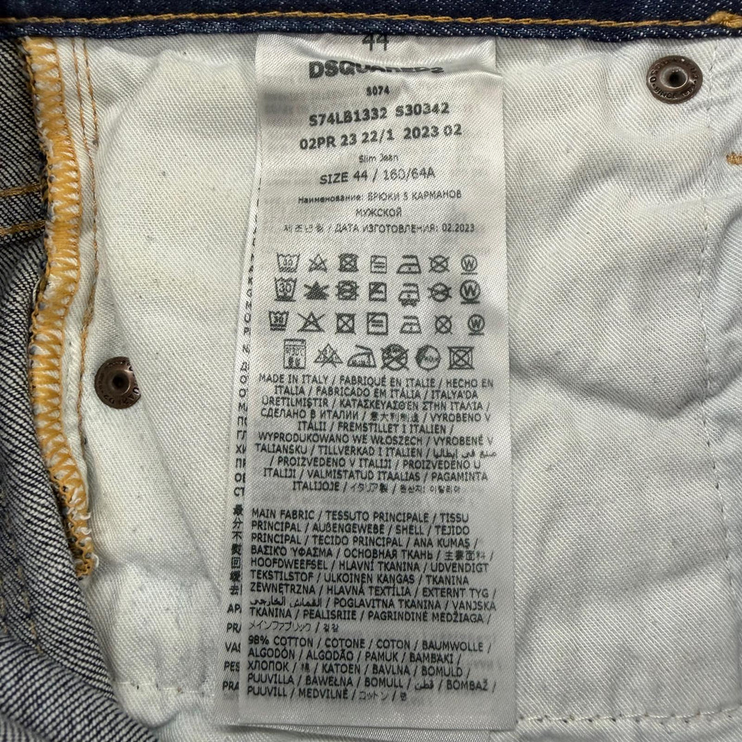 Discounted Great DSQUARED2 Denim pants Button fly Indigo cotton mens IT 44 S74LB1332