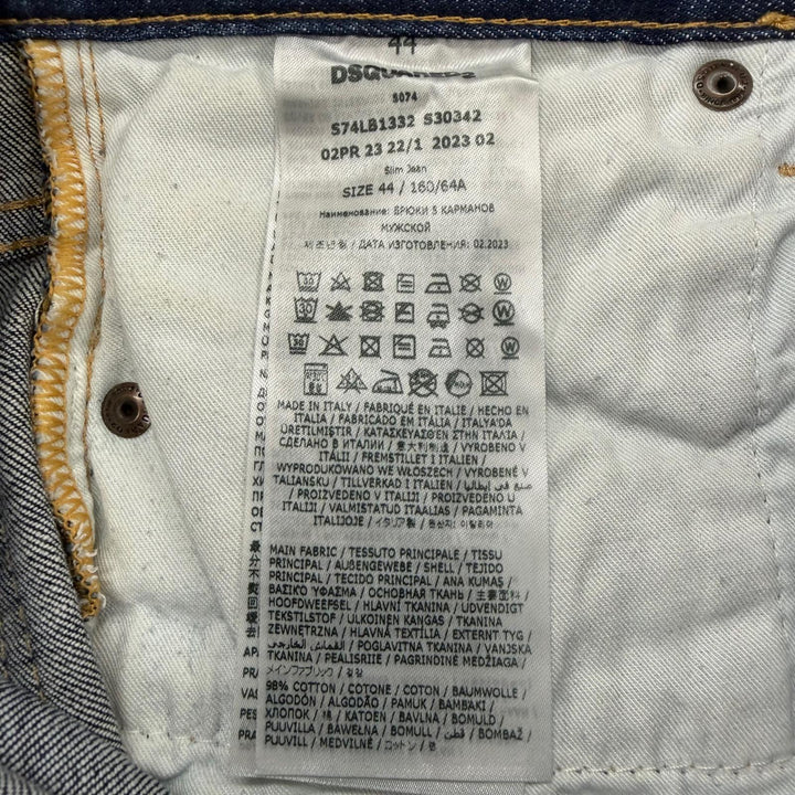 Discounted Great DSQUARED2 Denim pants Button fly Indigo cotton mens IT 44 S74LB1332