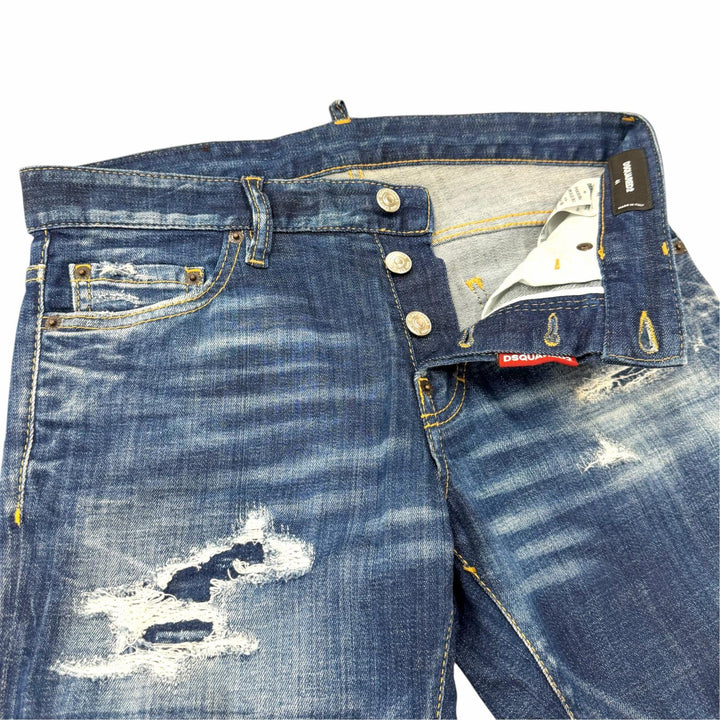 Discounted Great DSQUARED2 Denim pants Button fly Indigo cotton mens IT 44 S74LB1332