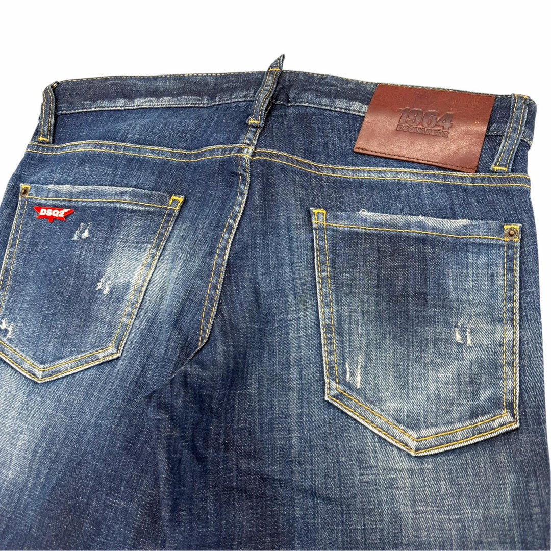 Discounted Great DSQUARED2 Denim pants Button fly Indigo cotton mens IT 44 S74LB1332