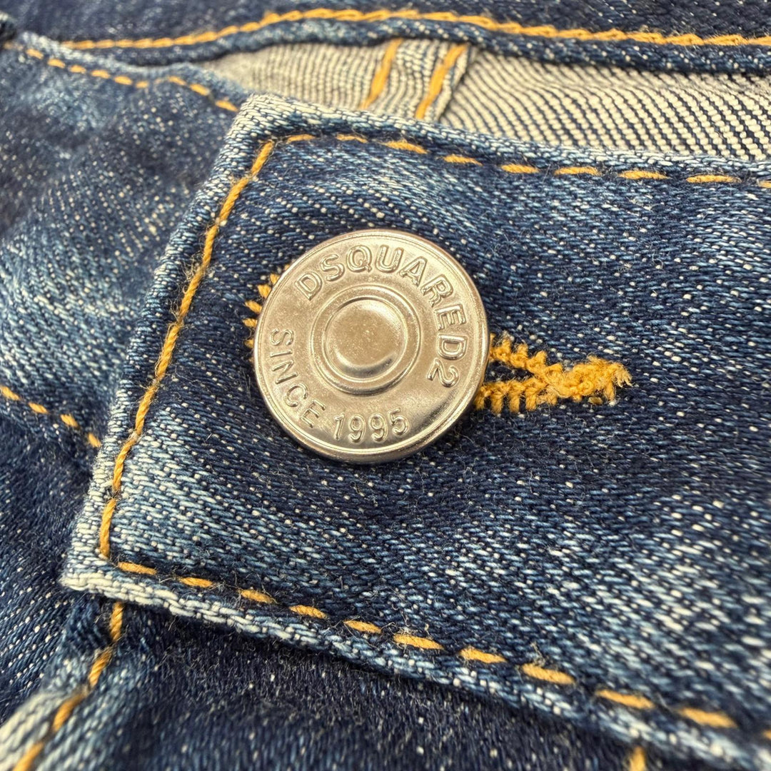 Discounted Great DSQUARED2 Denim pants Button fly Indigo cotton mens IT 44 S74LB1332