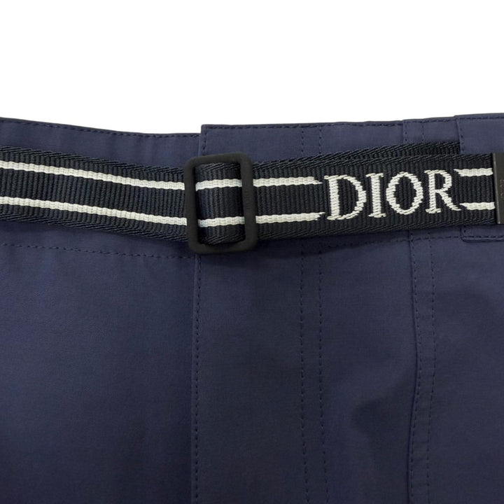 Pristine DIOR Pants Logo belt tapered pants chef Navy cotton mens 48