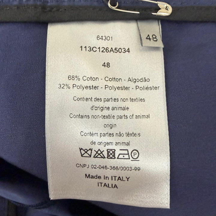 Pristine DIOR Pants Logo belt tapered pants chef Navy cotton mens 48
