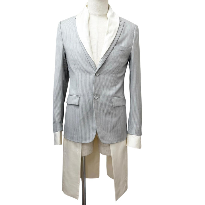 Excellent DIOR coat Stripe Pattern Tailored Type Layered gray wool mens 44