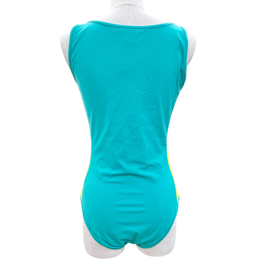 Pristine LOUIS VUITTON one piece Logo swimwear swimsuit Emerald green Nylon 40
