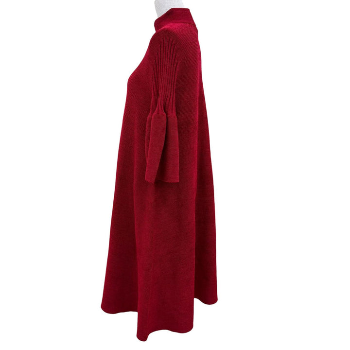 Excellent CFCL one piece POTTERY VELVET LONG BELL SLEEVE FLARE MINI DRESS Red F