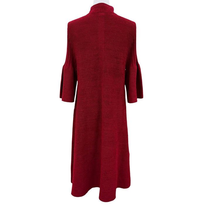 Excellent CFCL one piece POTTERY VELVET LONG BELL SLEEVE FLARE MINI DRESS Red F