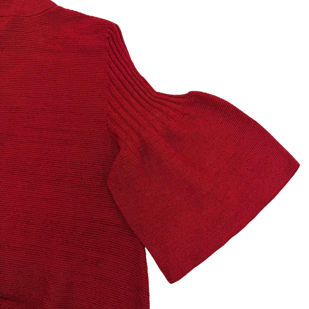 Excellent CFCL one piece POTTERY VELVET LONG BELL SLEEVE FLARE MINI DRESS Red F