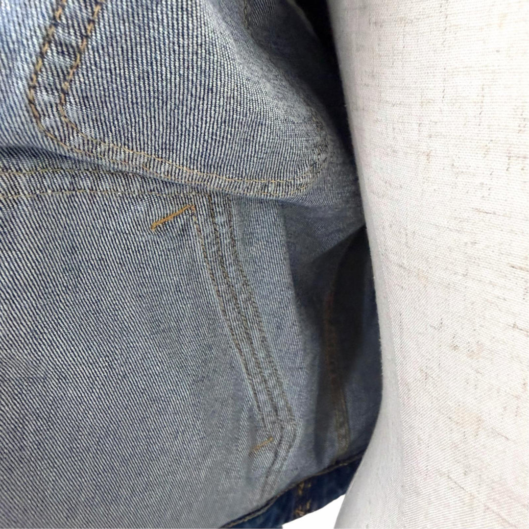 Discounted Great DSQUARED2 Denim Jacket Smurfs collaboration distressed finish Indigo blue